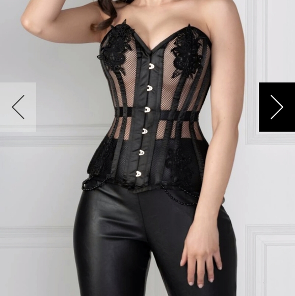 None Other - NWOT Steel bone Corset with rose embroidery